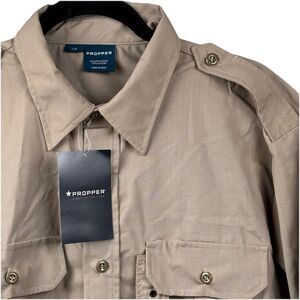 Propper® Men Tactical Shirt Large Long Sleeve Police Milt Work Uniform Button Up